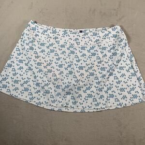 Cabana Life Sag Harbor Longer Swim Skirt Womens 3X Blue White Floral 50+ UV New